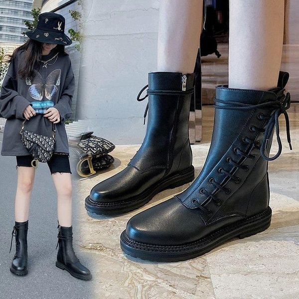boots 2021 ladies mid calf zipper lace-up round head square low heel spring autumn black women leather botas mujer
boots 2021 ladies mid calf zipper lace-up round head square low heel spring autumn black women leather botas mujer