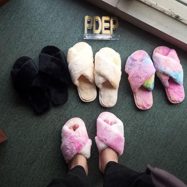 women shoes outdoor slides cross belt warm cozy fur slippers, Black 
women shoes outdoor slides cross belt warm cozy fur slippers, Black