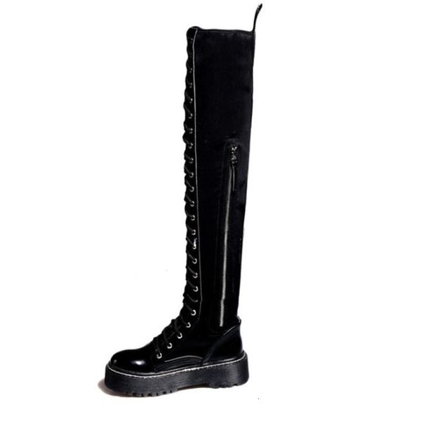 boots haiyueli women thigh high stretch motorcycle biker punk rock over the knee shoes lace up zipper platform 35-40 cvpa, Black
boots haiyueli women thigh high stretch motorcycle biker punk rock over the knee shoes lace up zipper platform 35-40 cvpa, Black