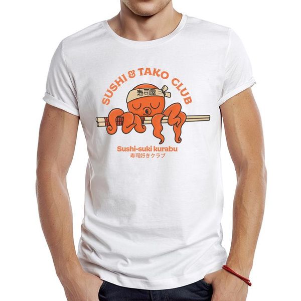 men's t-shirts 2021 fashion sushi and tako club design short sleeve t-shirt cool printed hipster tee shirts, White;black
men's t-shirts 2021 fashion sushi and tako club design short sleeve t-shirt cool printed hipster tee shirts, White;black
