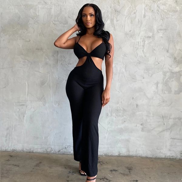 2021 new women's fashion beautiful buttocks skinny legs solid color sling jumpsuit, Black;white
2021 new women's fashion beautiful buttocks skinny legs solid color sling jumpsuit, Black;white