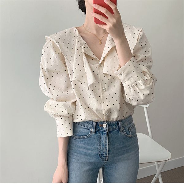 comelkorean polka dots all match chic brief female blouses office lady large size shirts 210515, White
comelkorean polka dots all match chic brief female blouses office lady large size shirts 210515, White