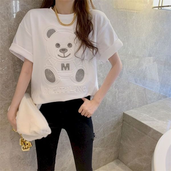 spring and summer new female korean version loose bear round neck short sleeve t-shirt mid-length graphic tees women tshirt 210401, White
spring and summer new female korean version loose bear round neck short sleeve t-shirt mid-length graphic tees women tshirt 210401, White