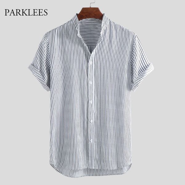striped shirt men summer fashion short sleeve mens social shirts stand collar casual camisas oversized comfortable chemise homme 210524, White;black
striped shirt men summer fashion short sleeve mens social shirts stand collar casual camisas oversized comfortable chemise homme 210524, White;black
