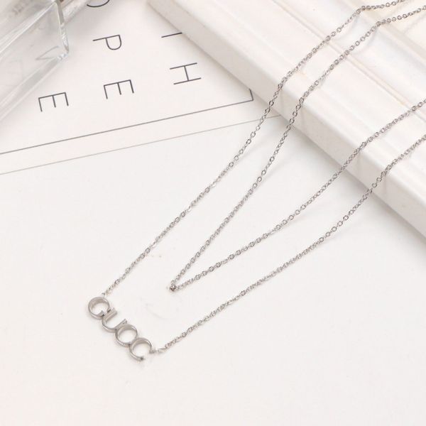 2021 extravagant design necklace double fashion love letter stainless steel women jewelry wholesale, Silver
2021 extravagant design necklace double fashion love letter stainless steel women jewelry wholesale, Silver