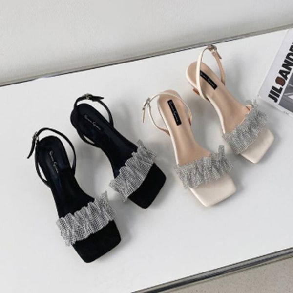 sandals 2021 women's fashion diamond high heeled peep toe summer retro thin female shoes, Black
sandals 2021 women's fashion diamond high heeled peep toe summer retro thin female shoes, Black
