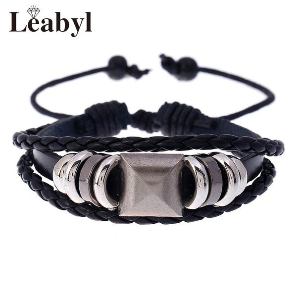 tennis leabyl korea classic trendy geometric bead punk men bracelet casual black leather strap vintage adjustable rope jewelry, Golden;silver
tennis leabyl korea classic trendy geometric bead punk men bracelet casual black leather strap vintage adjustable rope jewelry, Golden;silver
