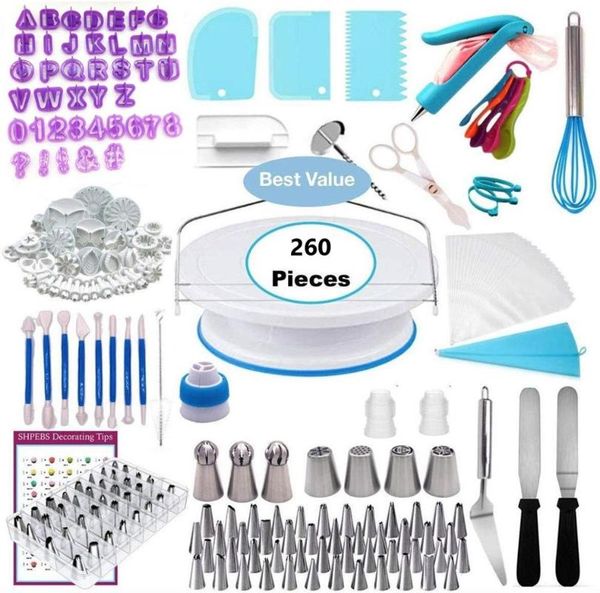 baking & pastry tools 260pcs set of printing molds fondant cake decoration bag russian nozzles torch non-slip turntable, etc.
baking & pastry tools 260pcs set of printing molds fondant cake decoration bag russian nozzles torch non-slip turntable, etc.
