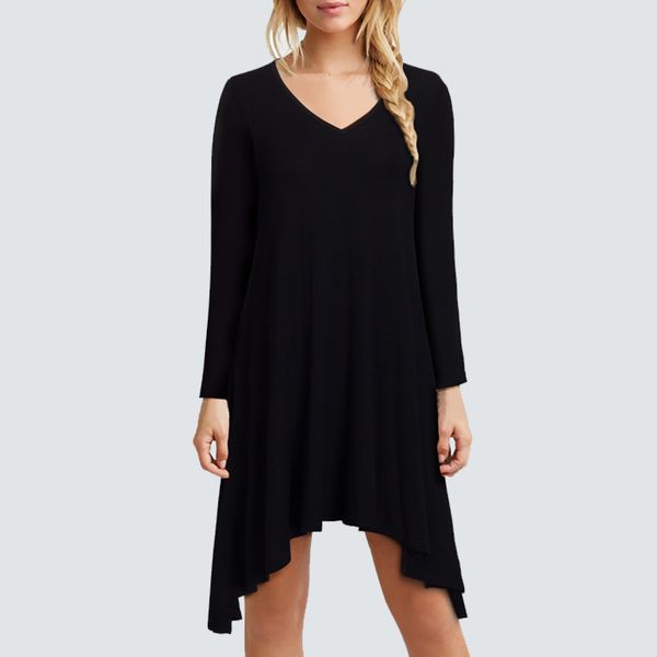 knits casual long sleeve women t-shirt chic irregular high-low hemline peplum basic black tees 2hb352, White
knits casual long sleeve women t-shirt chic irregular high-low hemline peplum basic black tees 2hb352, White