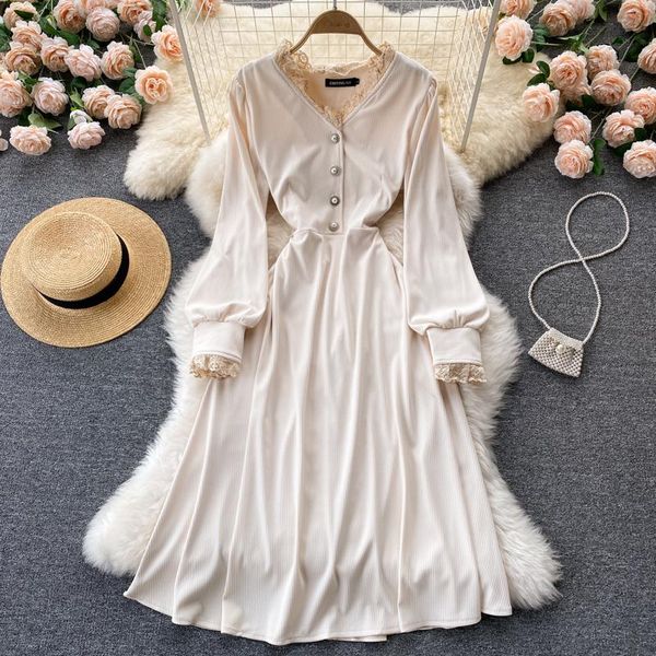 casual dresses ftlzz autumn a line v neck chiffon single breasted mid-calf women medium solid slim lady full dress, Black;gray
casual dresses ftlzz autumn a line v neck chiffon single breasted mid-calf women medium solid slim lady full dress, Black;gray