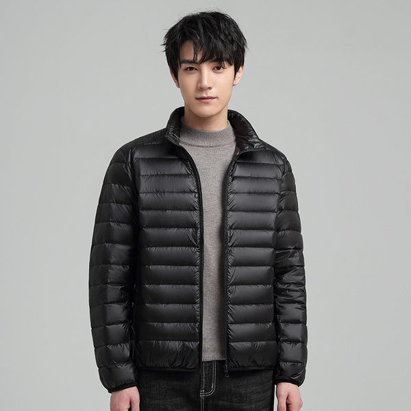 90% white duck light down short hooded autumn and winter new fashion stand collar et trend men's wear, Black
90% white duck light down short hooded autumn and winter new fashion stand collar et trend men's wear, Black