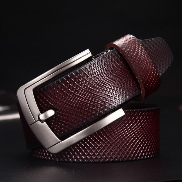 belts 2022 luxury mens business leisure fashion metel pin buckle leather waist strap male grid pattern casual dress office cinto, Black;brown
belts 2022 luxury mens business leisure fashion metel pin buckle leather waist strap male grid pattern casual dress office cinto, Black;brown