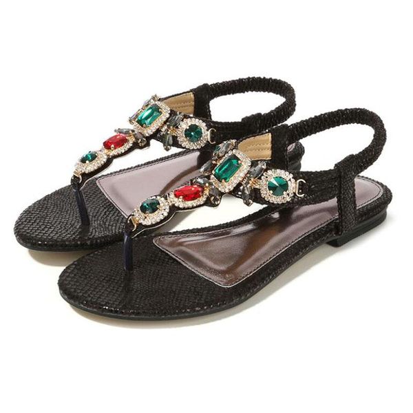 summer bohemian sandals women artificial gem fashion flip-flops ladies outside casual luxury slippers slides 35-42, Black
summer bohemian sandals women artificial gem fashion flip-flops ladies outside casual luxury slippers slides 35-42, Black