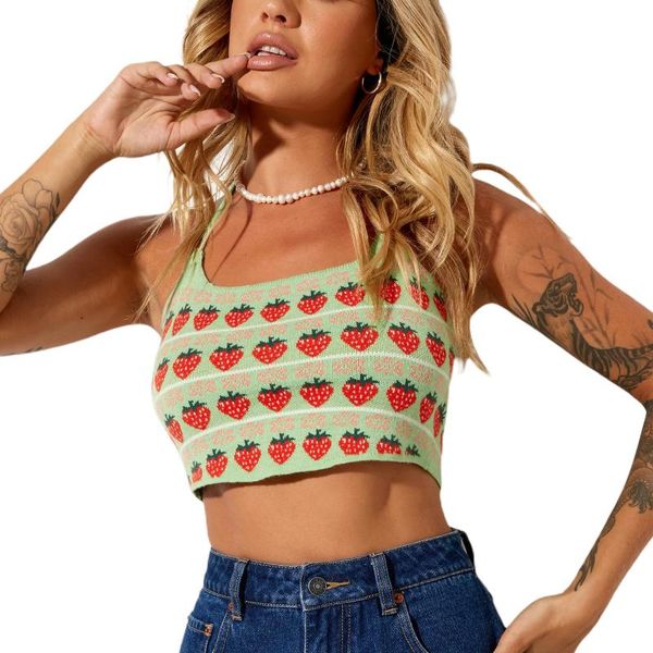 women's tanks & camis summer trendy halter crop cami sleeveless exposed navel floral strawberry print knit camisole, White
women's tanks & camis summer trendy halter crop cami sleeveless exposed navel floral strawberry print knit camisole, White