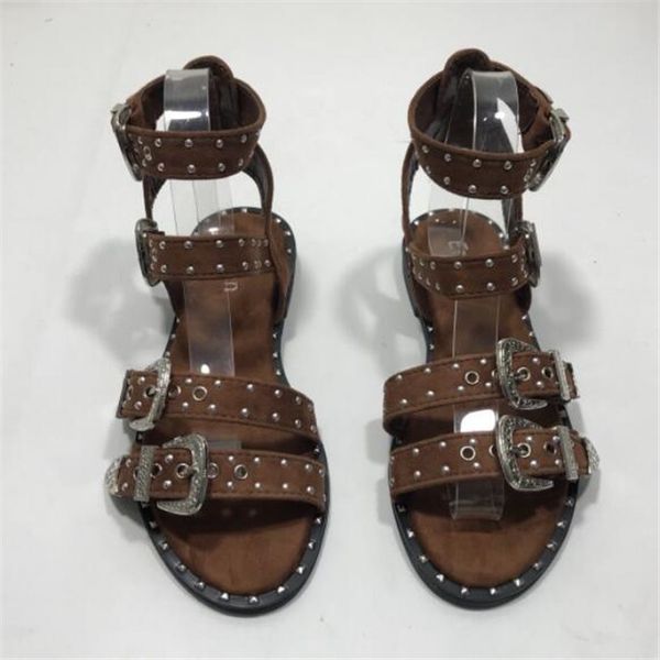 summer multiple buckle rivets peep toe ankle wrap women sandals open toe metal back strap flat heels lady shoes, Black
summer multiple buckle rivets peep toe ankle wrap women sandals open toe metal back strap flat heels lady shoes, Black