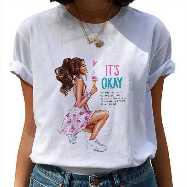 fashion pattern printing tee womens t shirt harajuku leisure streetwear simple, White
fashion pattern printing tee womens t shirt harajuku leisure streetwear simple, White