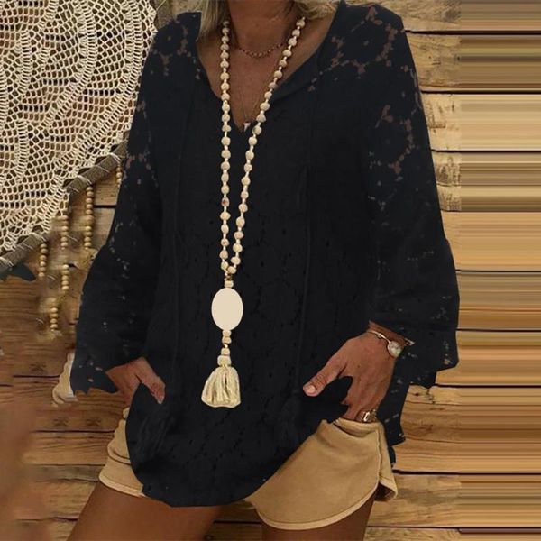 women's blouses & shirts long sleeve v neck casual blouse solid color front lace up crochet hollow women autumn pullover for work, White
women's blouses & shirts long sleeve v neck casual blouse solid color front lace up crochet hollow women autumn pullover for work, White