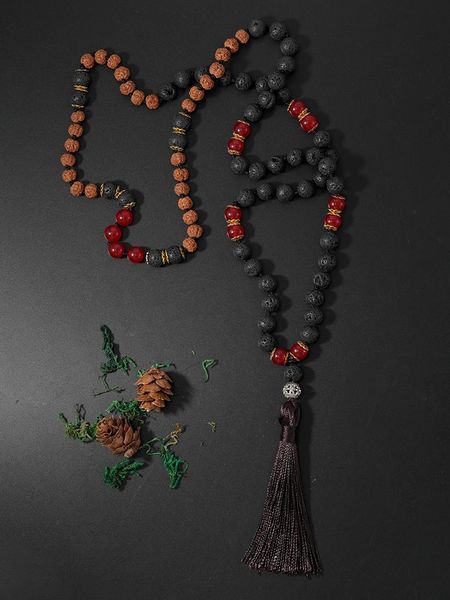 rudraksha bead mala necklace with lava stone essential oil handmade knot 108 yoga meditation jewelry pendant necklaces, Silver
rudraksha bead mala necklace with lava stone essential oil handmade knot 108 yoga meditation jewelry pendant necklaces, Silver