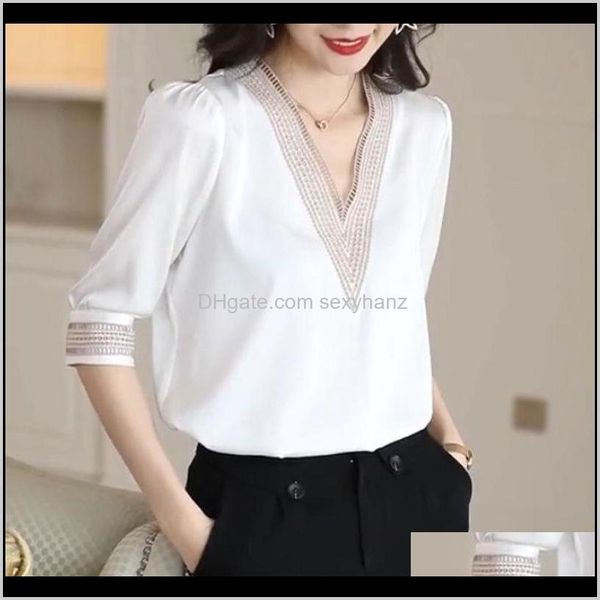 shirts womens clothing apparel drop delivery 2021 summer elegant blouse shirt vneck half sleeve casual blouses women white blusa feminin
shirts womens clothing apparel drop delivery 2021 summer elegant blouse shirt vneck half sleeve casual blouses women white blusa feminin