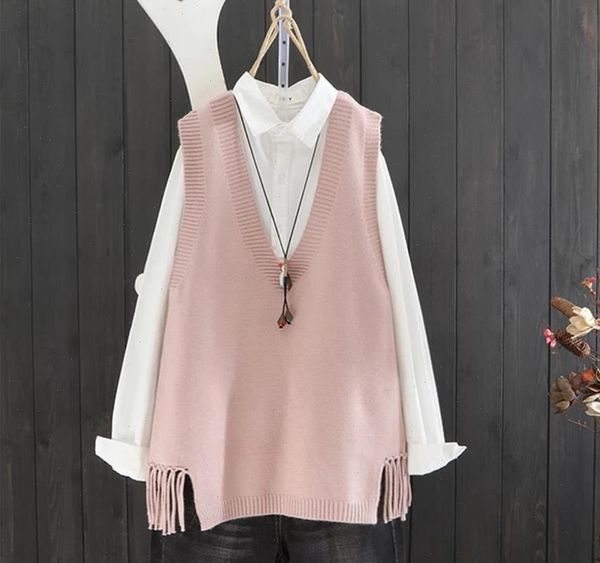 womens sweater spring autumn style v neck solid color vest women loose turtleneck hem fringe canvas 15209, White;black
womens sweater spring autumn style v neck solid color vest women loose turtleneck hem fringe canvas 15209, White;black