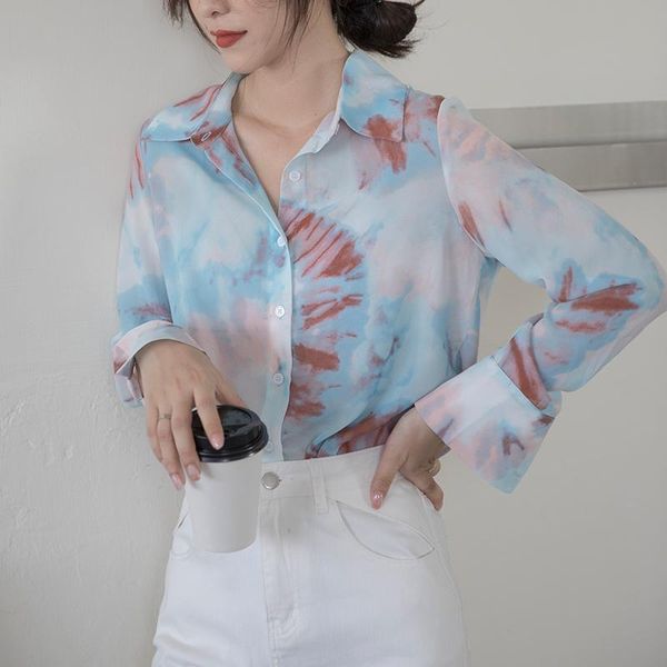 vogue blue tie dye casual blouse women long sleeve turn down collar ladies business work female fashion streetwear 2021 women's blouse, White
vogue blue tie dye casual blouse women long sleeve turn down collar ladies business work female fashion streetwear 2021 women's blouse, White