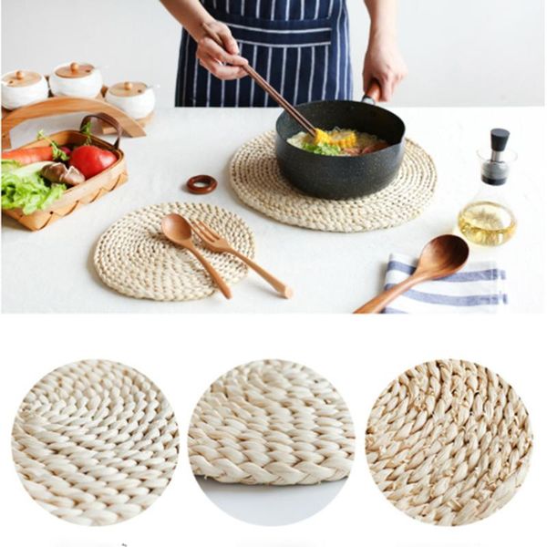 mats & pads natural corn straw woven placemats round rattan dining durable table heat insulation pot holder cup
mats & pads natural corn straw woven placemats round rattan dining durable table heat insulation pot holder cup