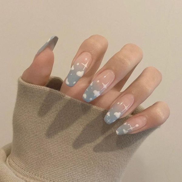 false nails 24pcs detachable gray blue cloud wear long coffin fake artificial nail tips fashion ballerina manicure tool, Red;gold
false nails 24pcs detachable gray blue cloud wear long coffin fake artificial nail tips fashion ballerina manicure tool, Red;gold
