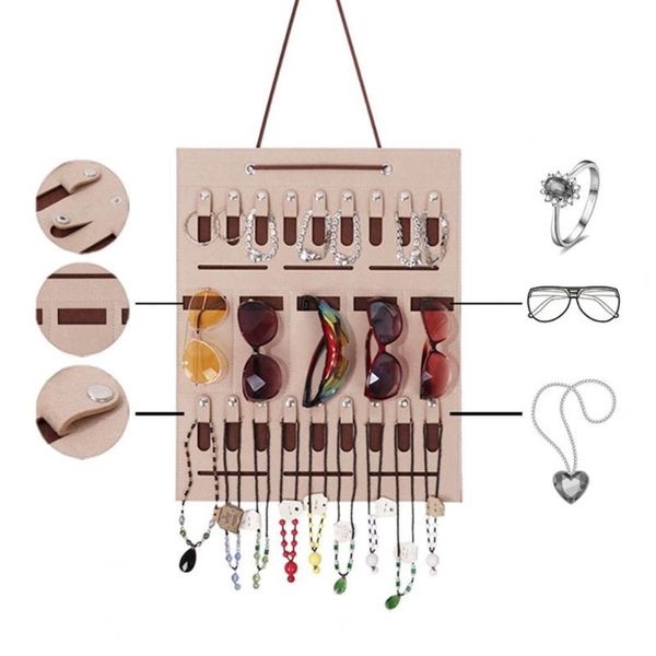 hanging organizer multiple hooks multi-purpose felt cloth sunglasses earrings jewelry hanger for home storage bags 
hanging organizer multiple hooks multi-purpose felt cloth sunglasses earrings jewelry hanger for home storage bags