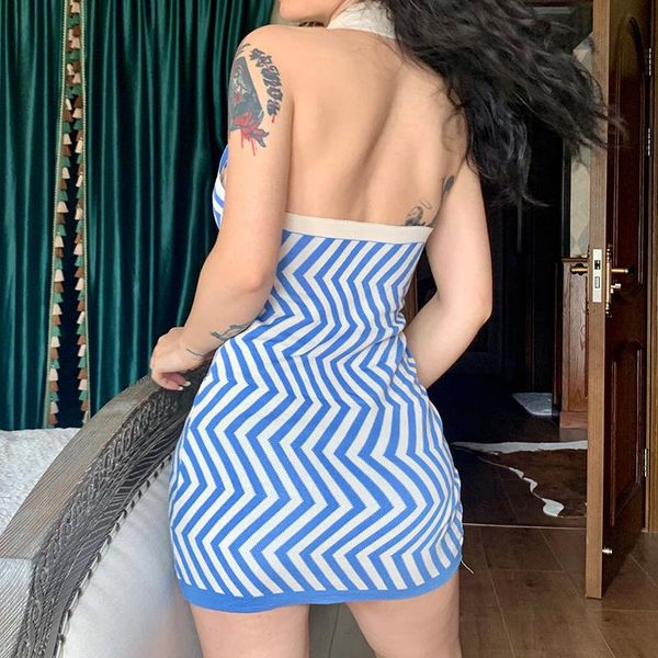 casual dresses striped halter summer dress slim backless sleeveless knited for women fashion elegant ladies, Black;gray
casual dresses striped halter summer dress slim backless sleeveless knited for women fashion elegant ladies, Black;gray