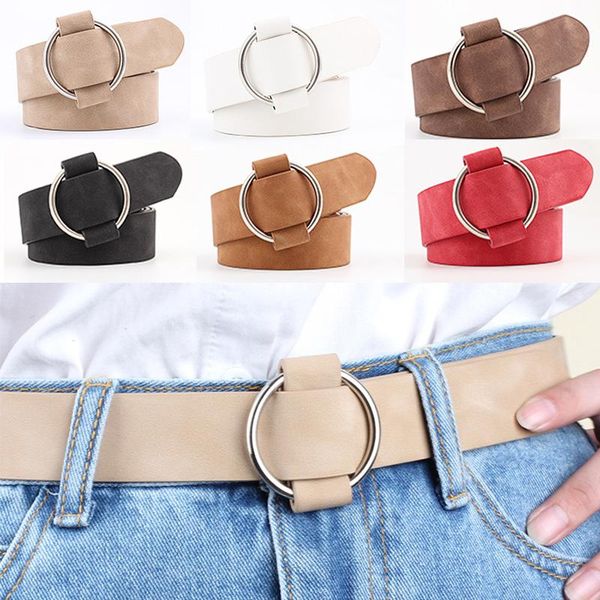 belts fashion women leather belt est round buckle waistband female leisure jeans wild without pin metal strap, Black;brown
belts fashion women leather belt est round buckle waistband female leisure jeans wild without pin metal strap, Black;brown