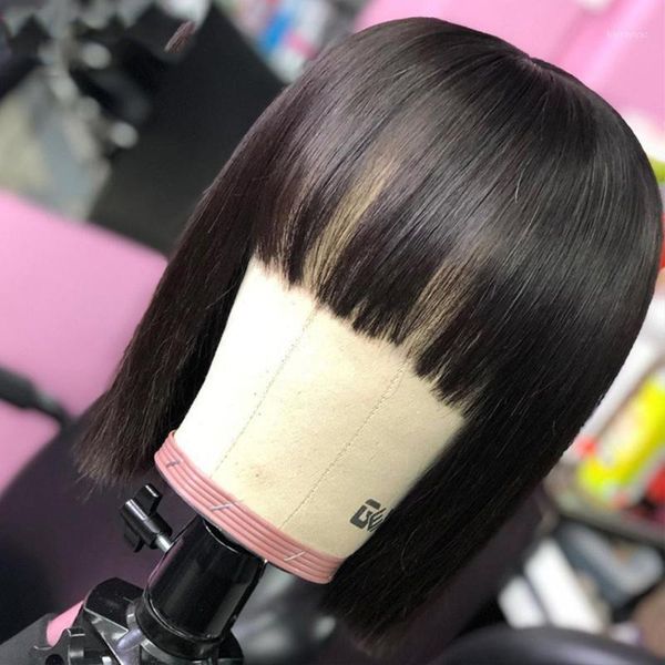 4x4 lace closure wig fringe front human hair wigs with bangs 150% brazilian pre plucked bob natural black1, Black;brown
4x4 lace closure wig fringe front human hair wigs with bangs 150% brazilian pre plucked bob natural black1, Black;brown