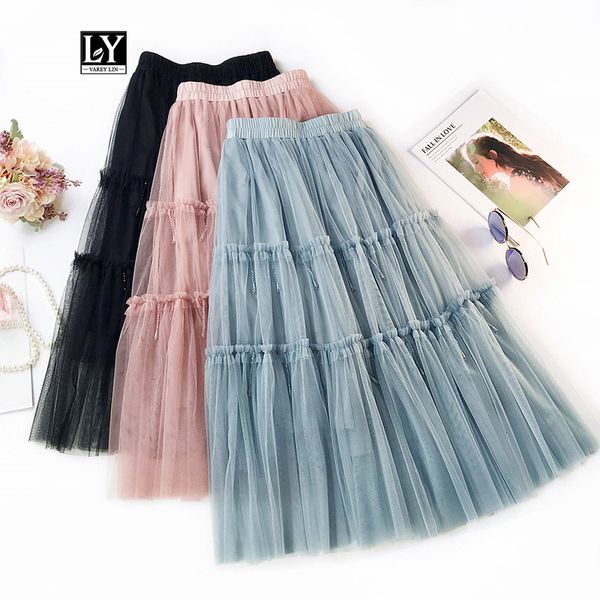 suits summer women sweet cake layered long mesh skirts female bead decoration slim high waist mid-calf fairy skirt, Black
suits summer women sweet cake layered long mesh skirts female bead decoration slim high waist mid-calf fairy skirt, Black