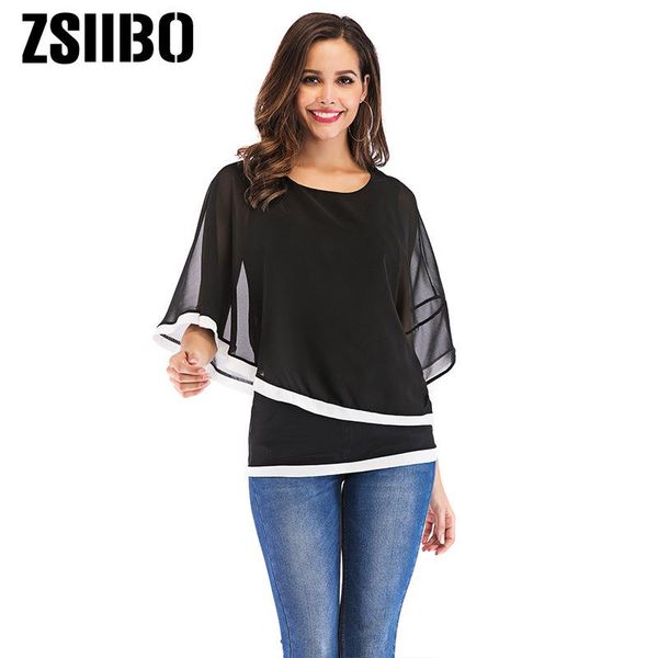 summer large size chiffon patchwork irregular blouse casual double layer batwing o neck plus women shirts clothes women's blouses &, White
summer large size chiffon patchwork irregular blouse casual double layer batwing o neck plus women shirts clothes women's blouses &, White