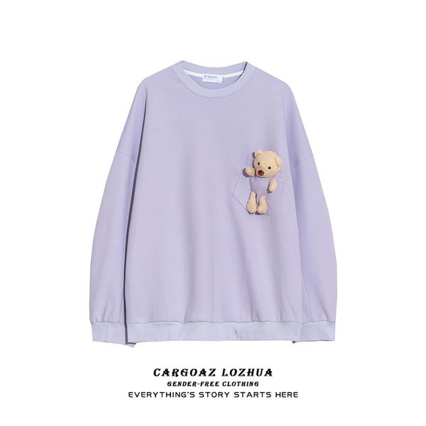 women's hoodies & sweatshirts autumn loose sweater long-sleeved style three-dimensional bear decoration round neck xnw01 sjb5, Black
women's hoodies & sweatshirts autumn loose sweater long-sleeved style three-dimensional bear decoration round neck xnw01 sjb5, Black