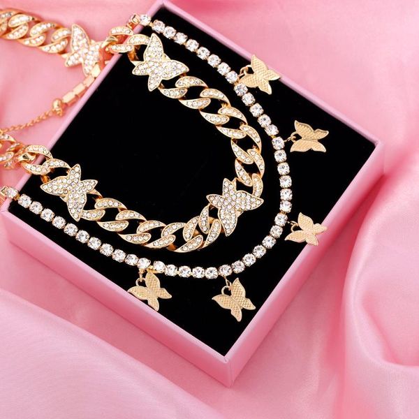 luxury rhinestone butterfly cuban chain necklaces collar for women multilayer crystal tennis necklace punk pendant jewelry, Silver
luxury rhinestone butterfly cuban chain necklaces collar for women multilayer crystal tennis necklace punk pendant jewelry, Silver