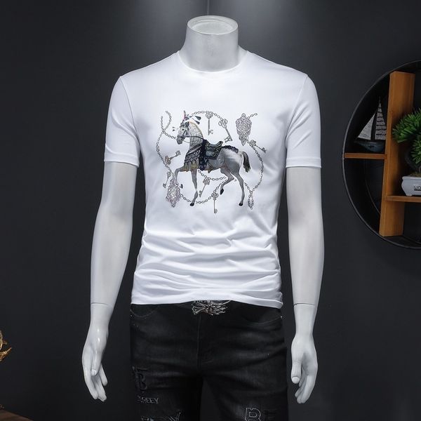 fashion t shirts 2021 summer men's drill short sleeve mercerized cotton, White;black
fashion t shirts 2021 summer men's drill short sleeve mercerized cotton, White;black