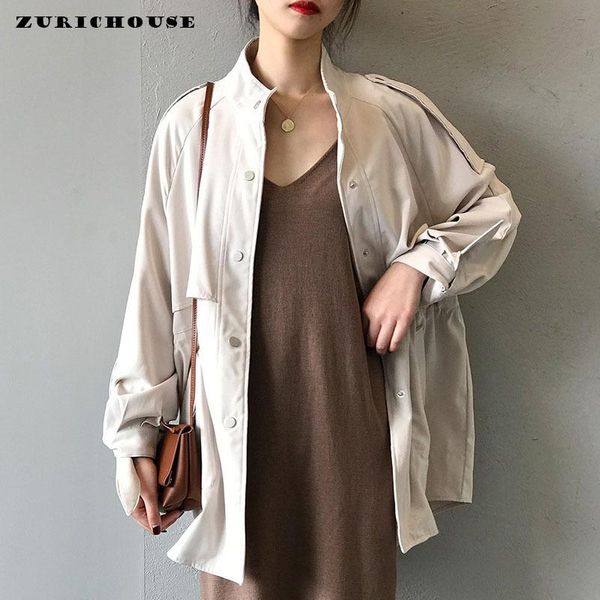 women's trench coats zurichouse 2021 autumn women stand collar cargo windbreaker femme mid-length outerwear loose casual chic coat fema, Tan;black
women's trench coats zurichouse 2021 autumn women stand collar cargo windbreaker femme mid-length outerwear loose casual chic coat fema, Tan;black