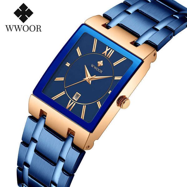 wwoor fashion stainless steel watches mens brand luxury rectangle quartz date clock male gold business dress wristwatch 210527, Slivery;brown
wwoor fashion stainless steel watches mens brand luxury rectangle quartz date clock male gold business dress wristwatch 210527, Slivery;brown