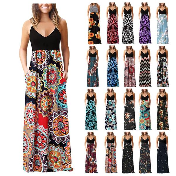 casual dresses 2021 summer women v-neck vintage sleeveless flower print pockets cami maxi dress sundress vestidos mujer, Black;gray
casual dresses 2021 summer women v-neck vintage sleeveless flower print pockets cami maxi dress sundress vestidos mujer, Black;gray