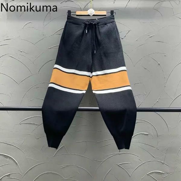 nomikuma hit color striped women sweater pants lace up waist new trousers autumn winter thicken knitted harem pants 6c649 210427, Black;white
nomikuma hit color striped women sweater pants lace up waist new trousers autumn winter thicken knitted harem pants 6c649 210427, Black;white