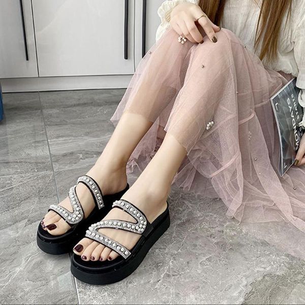 slippers modern women 2021 fashion summer style string bead outside med (3cm-5cm) thick bottom bling flat with, Black
slippers modern women 2021 fashion summer style string bead outside med (3cm-5cm) thick bottom bling flat with, Black