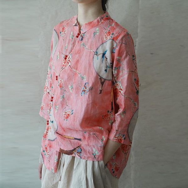 women's blouses & shirts qpfjqd ladies retro ramie and 2021 summer autumn chinese style female print floral stand collar seven sleeve, White
women's blouses & shirts qpfjqd ladies retro ramie and 2021 summer autumn chinese style female print floral stand collar seven sleeve, White