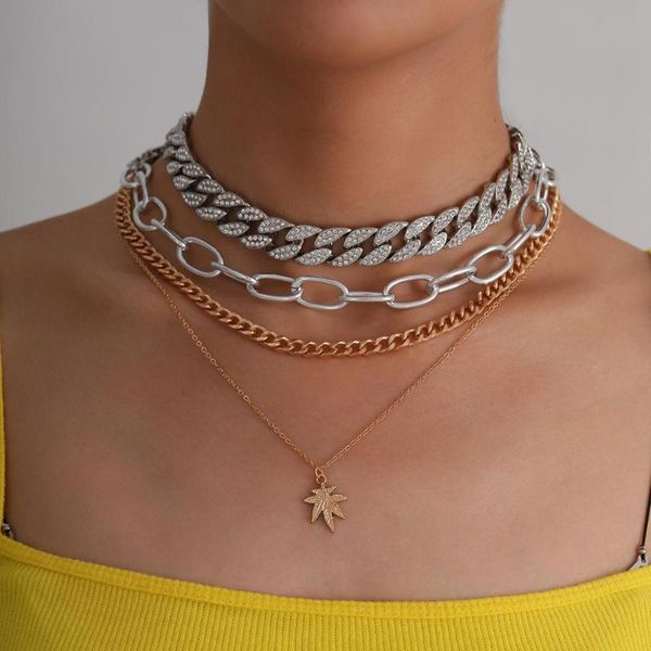 pendant necklaces qiamni hip hop multilayer necklace choker cuban chain for women men jewelry rapper gifts, Silver
pendant necklaces qiamni hip hop multilayer necklace choker cuban chain for women men jewelry rapper gifts, Silver