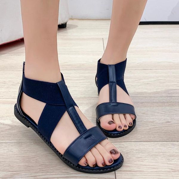 women's sandals ladies elastic strap flat summer bohemian solid color shoes woman roman beach zapatos de mujer, Black
women's sandals ladies elastic strap flat summer bohemian solid color shoes woman roman beach zapatos de mujer, Black
