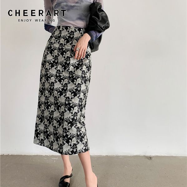 jacquard bodycon long skirt women high waist rose floral print black ladies midi korean fashion clothing 210427
jacquard bodycon long skirt women high waist rose floral print black ladies midi korean fashion clothing 210427