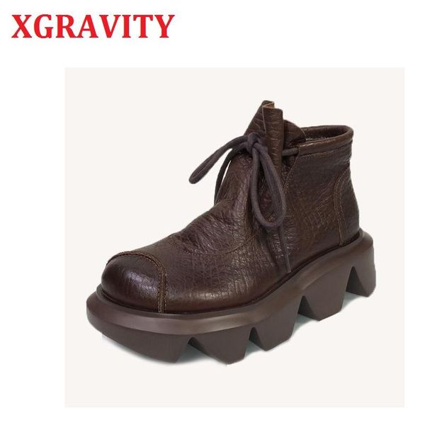 boots xgravity s126 original lady fashin thick sole platform elegant genuine leather shoes round toe vintage, Black
boots xgravity s126 original lady fashin thick sole platform elegant genuine leather shoes round toe vintage, Black