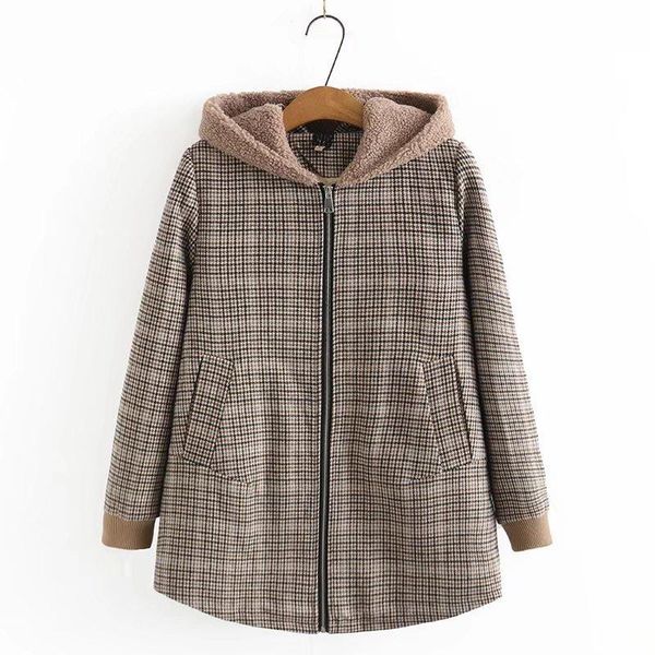 plus size outerwear & coats women's clothing woollen coat winter 2021 fashion keep warm plaid jacket fleece hooded wool liner outwear, Black
plus size outerwear & coats women's clothing woollen coat winter 2021 fashion keep warm plaid jacket fleece hooded wool liner outwear, Black