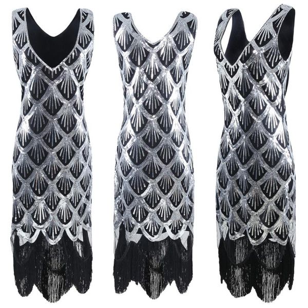 casual dresses 1920s vintage women great party dress v-neck sequin beaded fringe tassel flapper wedding evening bodycon vestido costume, Black;gray
casual dresses 1920s vintage women great party dress v-neck sequin beaded fringe tassel flapper wedding evening bodycon vestido costume, Black;gray
