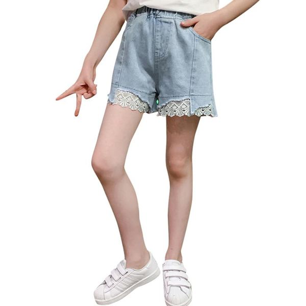 girls jeans lace kids girl casual style kid summer children's clothes 6 8 10 12 14, Blue