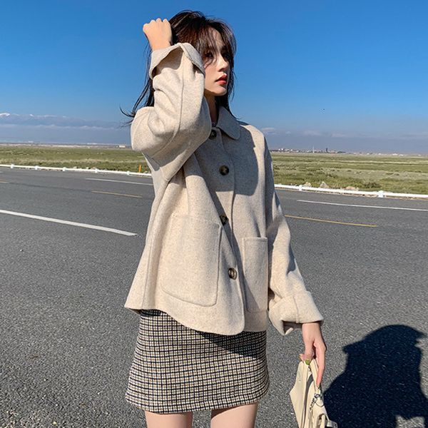luxury women's short coatautumn and winter korean loose cloak women's fashion single breasted lapel short wool coat, Black;brown
luxury women's short coatautumn and winter korean loose cloak women's fashion single breasted lapel short wool coat, Black;brown